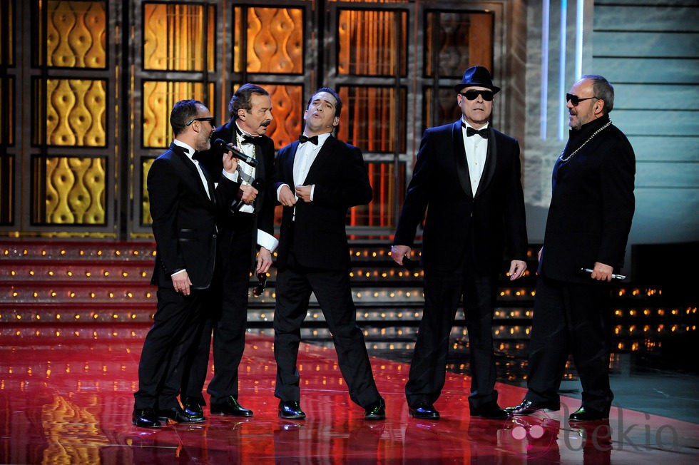 Javier Gutiérrez, Juan Diego, El Langui, Antonio Resines y Tito Valverde en los Goya 2012