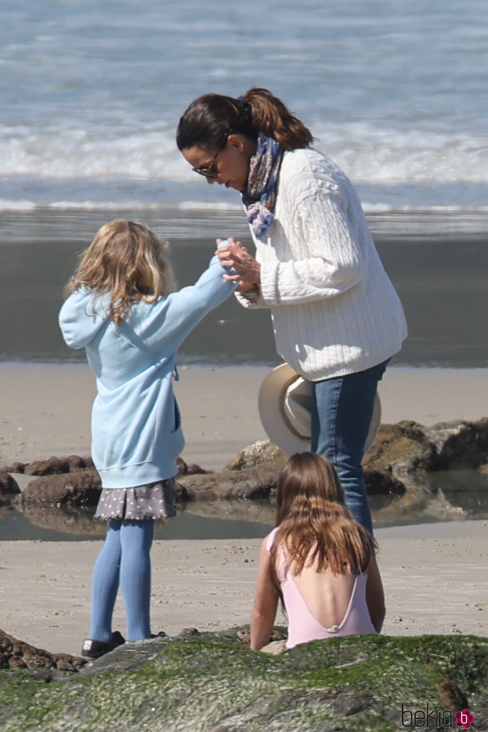 María Palacios con su hija Ginevra Ena en Galicia