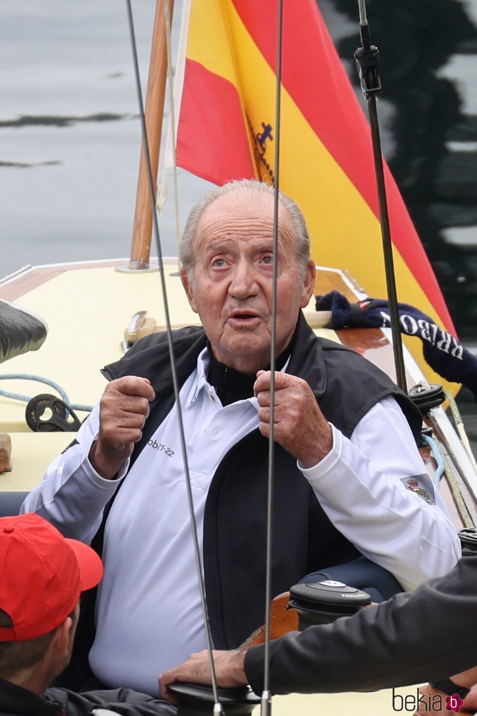 El Rey Juan Carlos en la primera jornada de la Copa de Vela en Sanxenxo