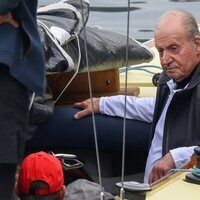 El Rey Juan Carlos a bordo del Bribón en la primera jornada de la Copa de Vela