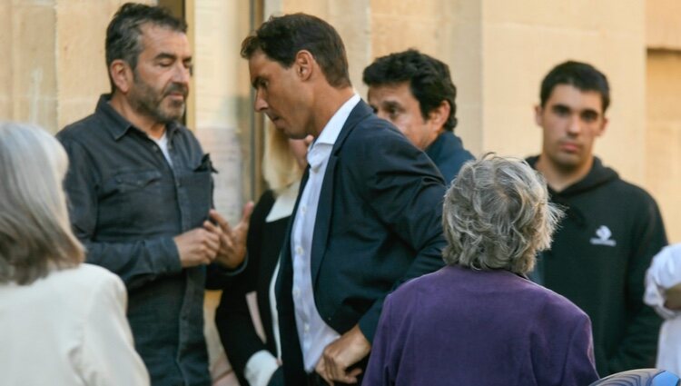 Rafa Nadal llegando a la misa funeral tras el fallecimiento de su suegro, Miquel Perelló