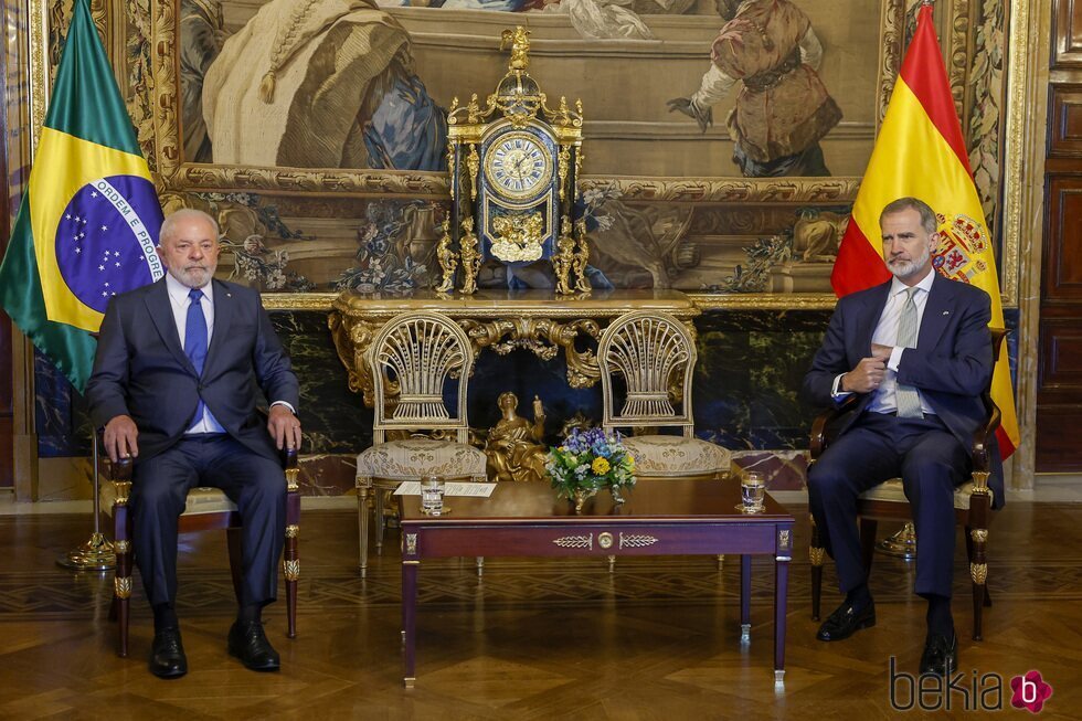 El Rey Felipe VI y Lula da Silva en el Palacio Real