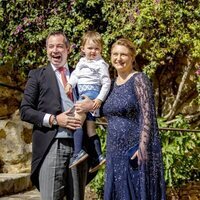 El Príncipe Guillermo, la Princesa Stéphanie y su hijo mayor Charles en la boda religiosa de la Princesa Alexandra de Luxemburgo y Nicolas Bagory