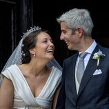 La Princesa Alexandra de Luxemburgo y Nicolas Bagory tras su boda religiosa