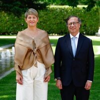 Gustavo Petro y Verónica Alcocer en el almuerzo en La Zarzuela por su Visita de Estado a España