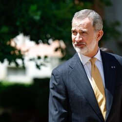 El Rey Felipe VI en los jardines de La Zarzuela durante la Visita de Estado del Presidente de Colombia a España