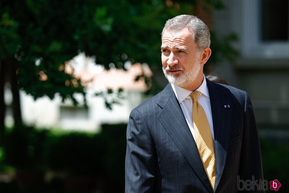 El Rey Felipe VI en los jardines de La Zarzuela durante la Visita de Estado del Presidente de Colombia a España