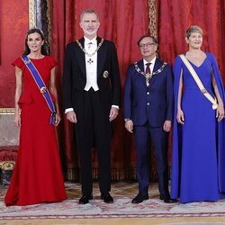 Los Reyes Felipe y Letizia y Gustavo Petro y Verónica Alcocer en la cena de gala por la Visita de Estado del Presidente de Colombia