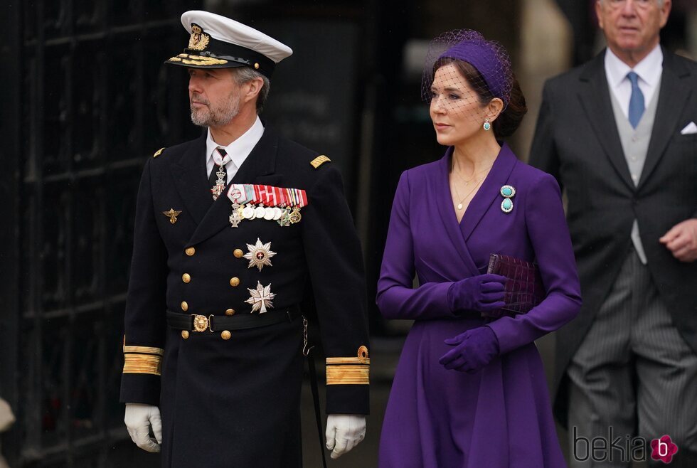 Federico y Mary de Dinamarca en la Coronación de Carlos III