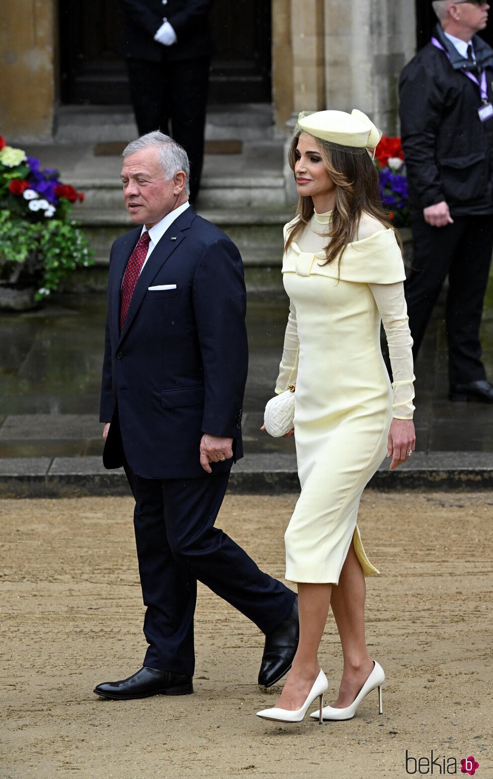 Abdalá II y Rania de Jordania en la Coronación de Carlos III