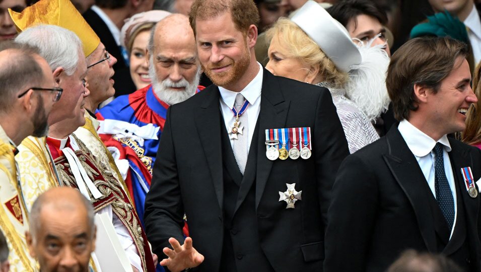 El Príncipe Harry en la Coronación del Rey Carlos III en Westminster