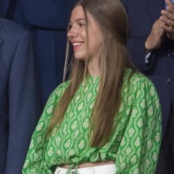 La Infanta Sofía, muy sonriente en la final de la Copa del Rey 2023