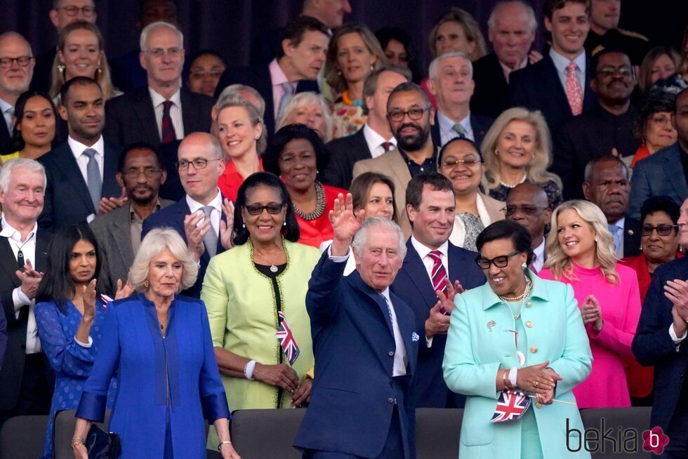 Los Reyes Carlos y Camilla y la Secretaria General de la Commonwealth en Concierto de la Coronación