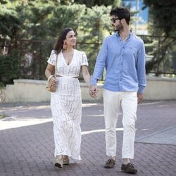 Marta Pombo y Luis Zamalloa en el bautizo de Federico, hijo de Tomás Páramo y María García de Jaime