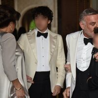 Joaquín Torres con sus dos hijos en su boda con Raúl Prieto