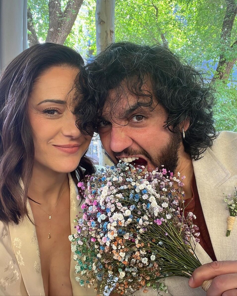 Fran Perea y Luz Valdenebro el día de su boda