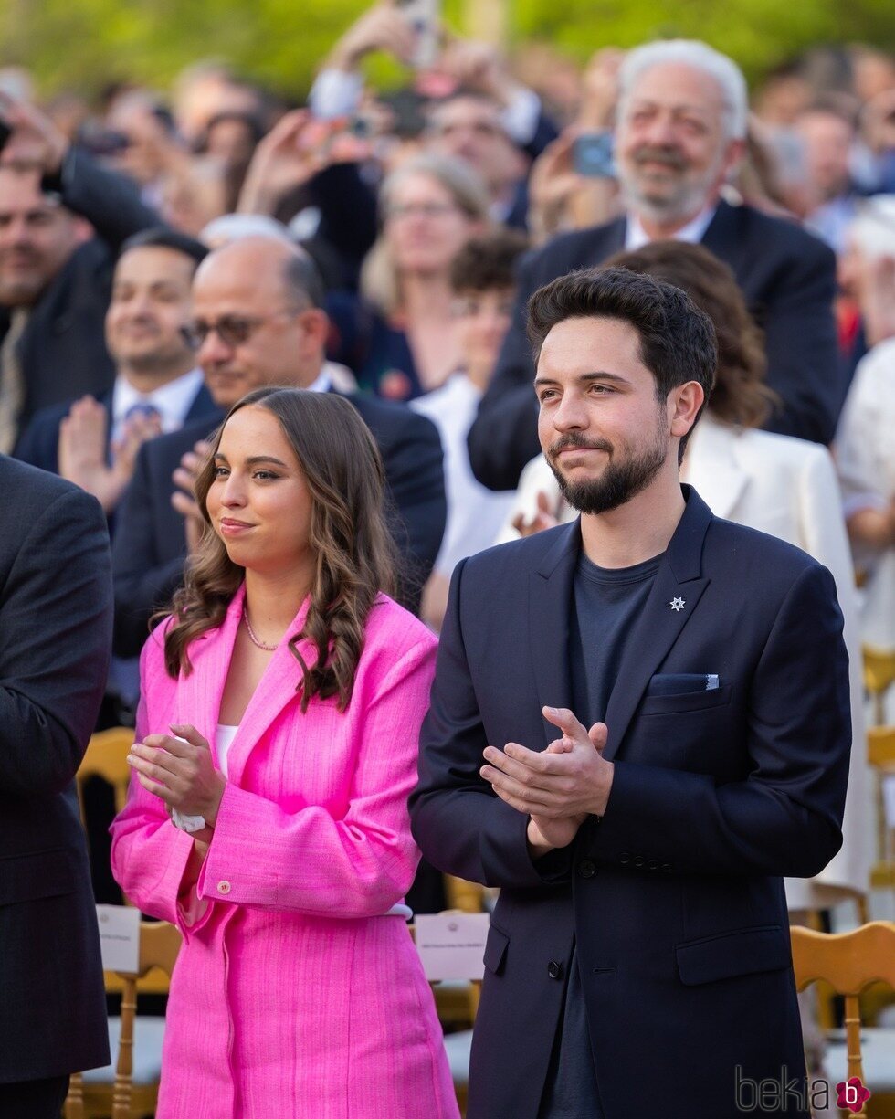 Salma de Jordania y Hussein de Jordania en la graduación de Hashem de Jordania