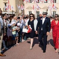 Melanie-Antoinette Costello de Massy, Alberto de Mónaco y Carolina de Mónaco en el centenario de Rainiero de Mónaco