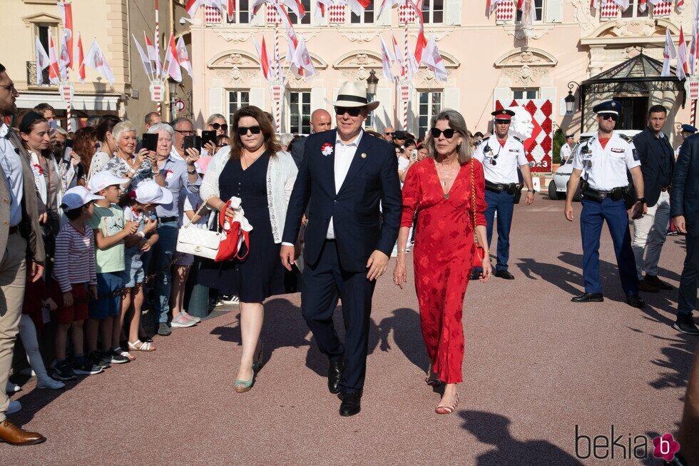 Melanie-Antoinette Costello de Massy, Alberto de Mónaco y Carolina de Mónaco en el centenario de Rainiero de Mónaco