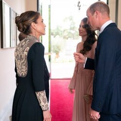 Abdalá y Rania de Jordania y el Príncipe Guillermo y Kate Middleton en la boda de Hussein y Rajwa de Jordania