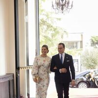 Victoria y Daniel de Suecia a su llegada a la boda de Hussein y Rajwa de Jordania