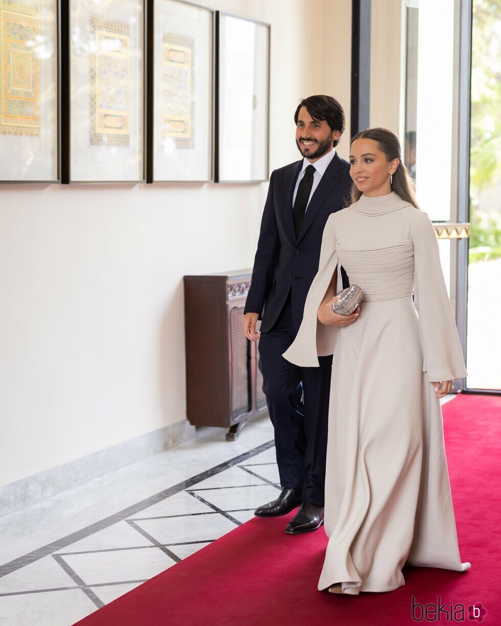 Iman de Jordania y Jameel Thermiotis en la boda de Hussein y Rajwa de Jordania