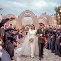 Hussein y Rajwa de Jordania en la recepción de su boda