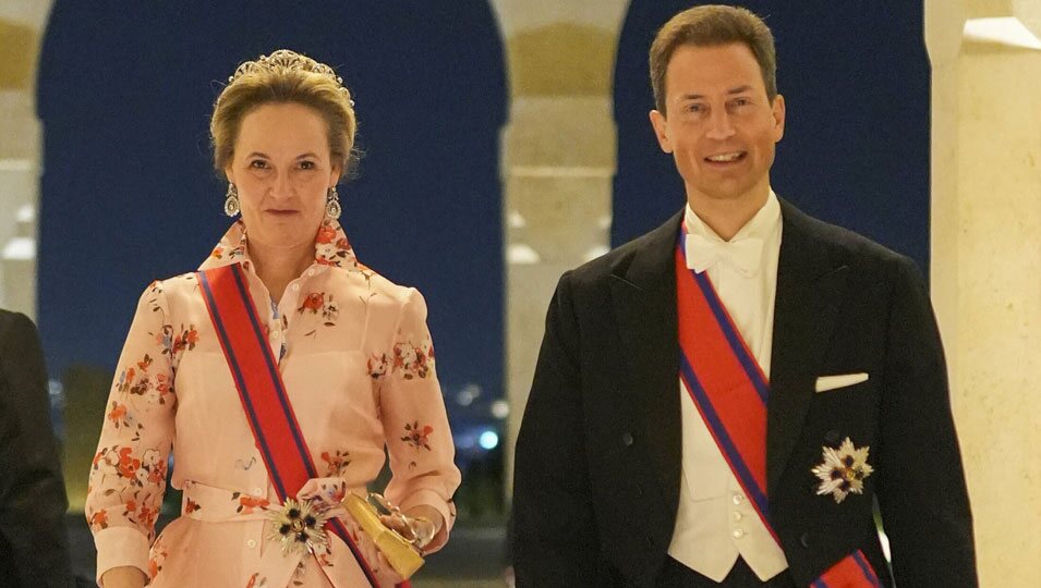 Alois y Sophie de Liechtenstein en la recepción por la boda de Hussein y Rajwa de Jordania