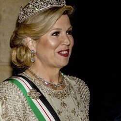 Máxima de Holanda con la tiara Stuart en la recepción por la boda de Hussein y Rajwa de Jordania