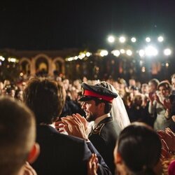 Hussein y Rajwa de Jordania en la celebración de su boda