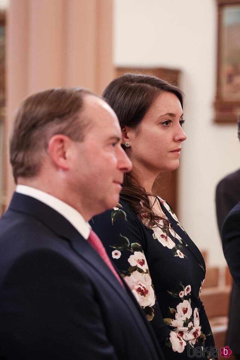 El Conde Christian de Lannoy y Alexandra de Luxemburgo en el bautizo de François de Luxemburgo