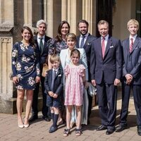 Los Grandes Duques de Luxemburgo con varios de sus hijos y nietos en el bautizo de François de Luxemburgo