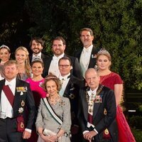 Los Reyes Juan Carlos y Sofía, el Rey de Holanda, Victoria y Daniel de Suecia, Amalia de Holanda y Pablo de Grecia en la boda de Hussein y Rajwa de Jordani