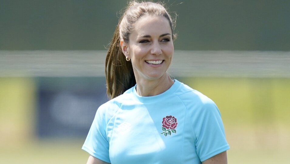 Kate Middleton con la camiseta Umbro England Rugby Gym