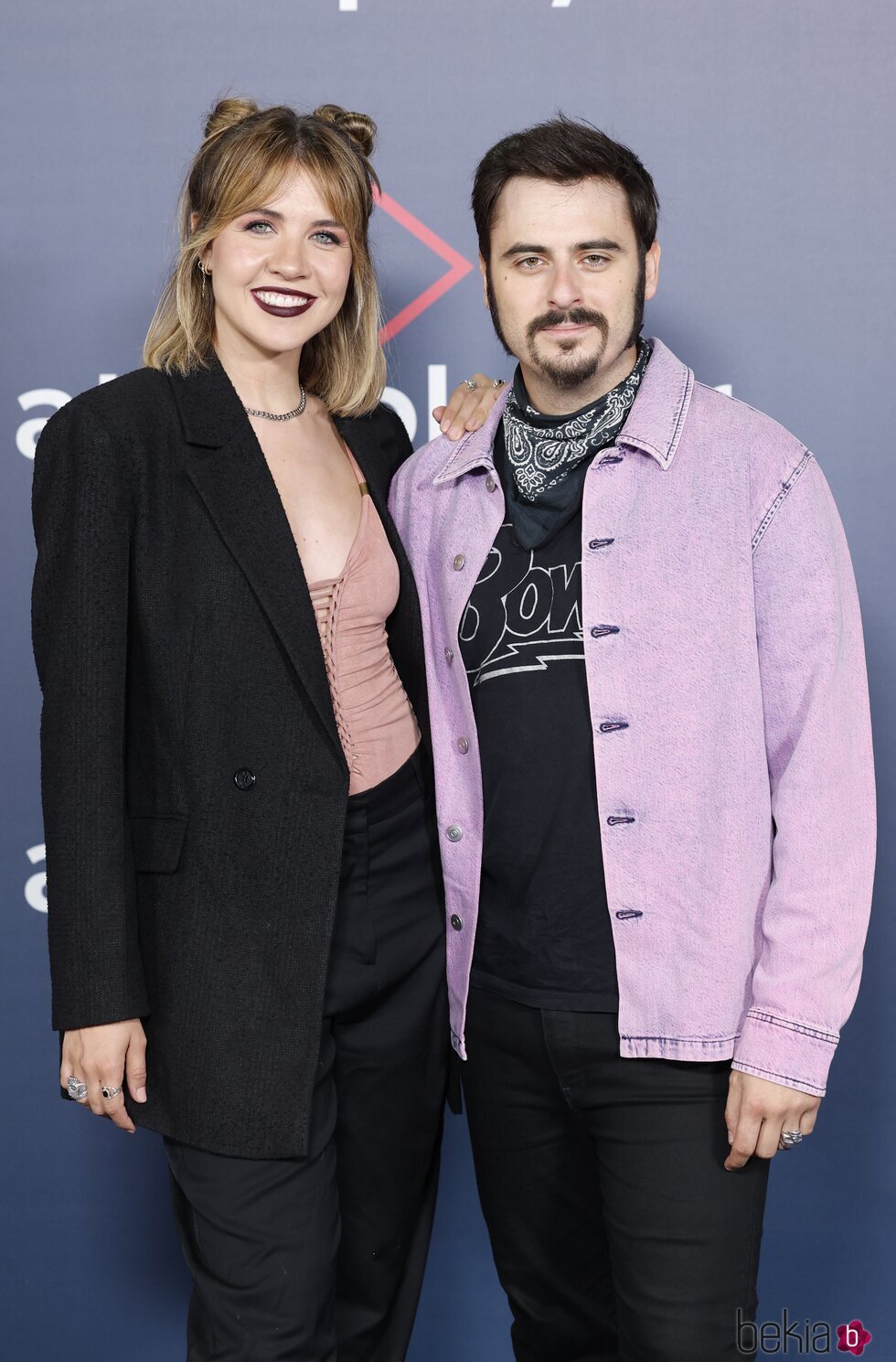 Andrea Guasch y Rubén Tajuelo en la presentación de Atresplayer en Madrid