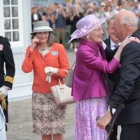 Margarita de Dinamarca y Harald de Noruega se saludan en Copenhague