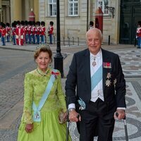 Harald y Sonia de Noruega en la cena en su honor en Amalienborg