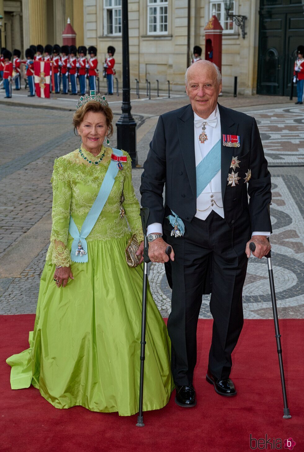 Harald y Sonia de Noruega en la cena en su honor en Amalienborg