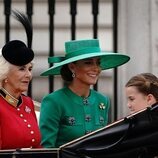 La Reina Camilla, Kate Middleton y la Princesa Charlotte en el Trooping the Colour 2023