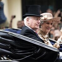 Los Duques de Gloucester en el Trooping the Colour 2023