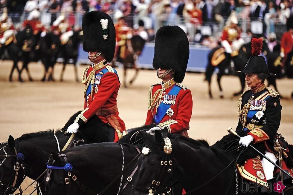 Los Príncipes Guillermo y Eduardo y la Princesa Ana en el Trooping the Colour 2023