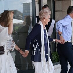 Irene e Iñaki Urdangarin con Claire Liebaert Courtain en Ginebra