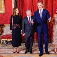 Los Reyes Felipe y Letizia con los Reyes de Jordania y su hijo Hashem de Jordania en el Palacio Real