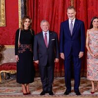 Los Reyes Felipe y Letizia, Abdalá y Rania de Jordania y Hashem de Jordania en el Palacio Real