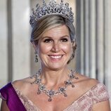 Máxima de Holanda con la tiara Stuart en la cena por su Visita de Estado a Bélgica