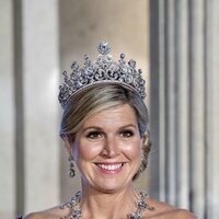 Máxima de Holanda con la tiara Stuart en la cena por su Visita de Estado a Bélgica