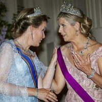 Máxima de Holanda y Matilde de Bélgica, muy cómplices en la cena por la Visita de Estado de los Reyes de Holanda a Bélgica