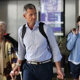 Iñaki Urdangarin, Pablo Urdangarin y Claire Liebaert en el aeropuerto de Ginebra por la graduación de Irene Urdangarin