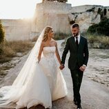 Edurne y David de Gea, agarrados de la mano tras casarse