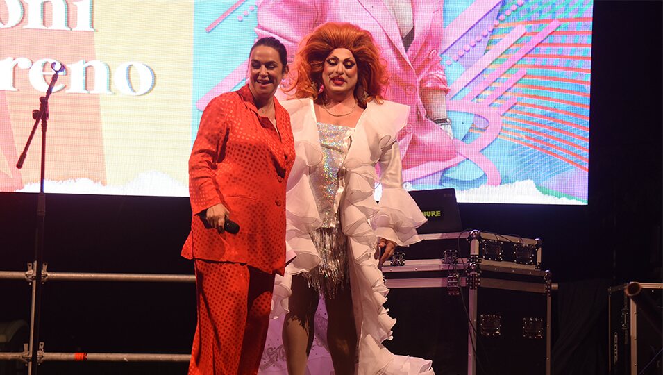 Toñi Moreno y Nacha la Macha en el Pregón del Orgullo LGTBI de Chiclana de la Frontera